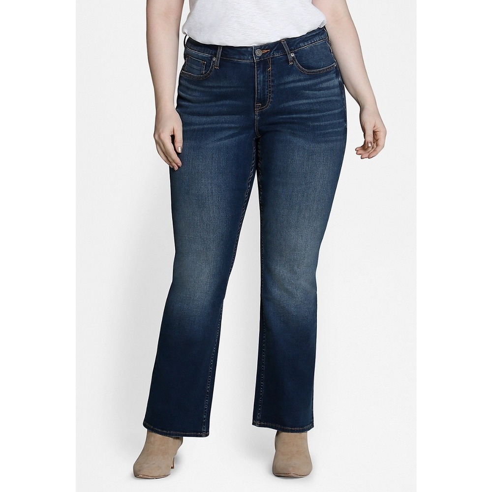 Vigoss Womens Jagger Bootcut Jeans Plus Size 16 Classic Fit‎ Dark Wash Denim